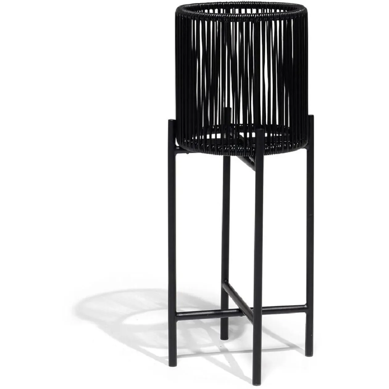 Porte-plante filaire sur pieds Urban métal et plastique noir Ø27xH70cm