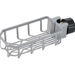 Porte-éponge pour robinet plastique gris - L.20xl.9xH.5cm