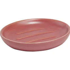 Porte-savon céramique rouge Ø10xH2cm