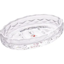 Porte-savon en verre effet cristallin transparent 12x8xH2,5cm < Gifi Hot