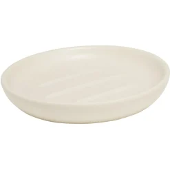 Porte-savon rond céramique beige Ø10xH2cm