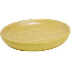 Porte-savon rond céramique jaune Ø10xH2cm