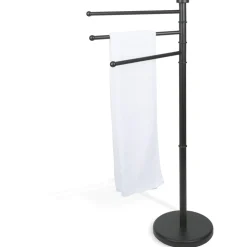 Porte serviette 3 bras métal noir Ø34xH85,5cm