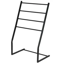 Porte-serviette à poser 4 niveaux métal noir 60x36xH95cm