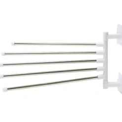 Porte-serviette rotatif 5 branches avec adhésif blanc 26xH16,5cm < Gifi