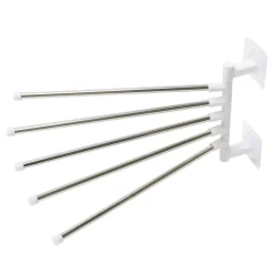 Porte-serviette rotatif 5 branches avec adhésif blanc 26xH16,5cm < Gifi