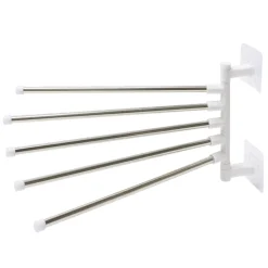 Porte-serviette rotatif 5 branches avec adhésif blanc 26xH16,5cm < Gifi