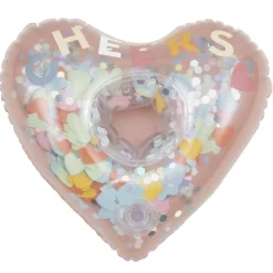 Porte-verre gonflable Funky forme coeur intérieur paillettes multicolores 17x20cm < Gifi Online