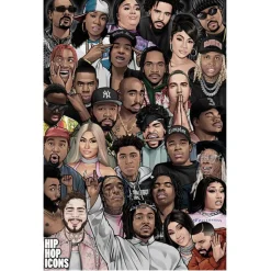 Poster icônes du Hip Hop 91,5x61cm < Gifi Sale