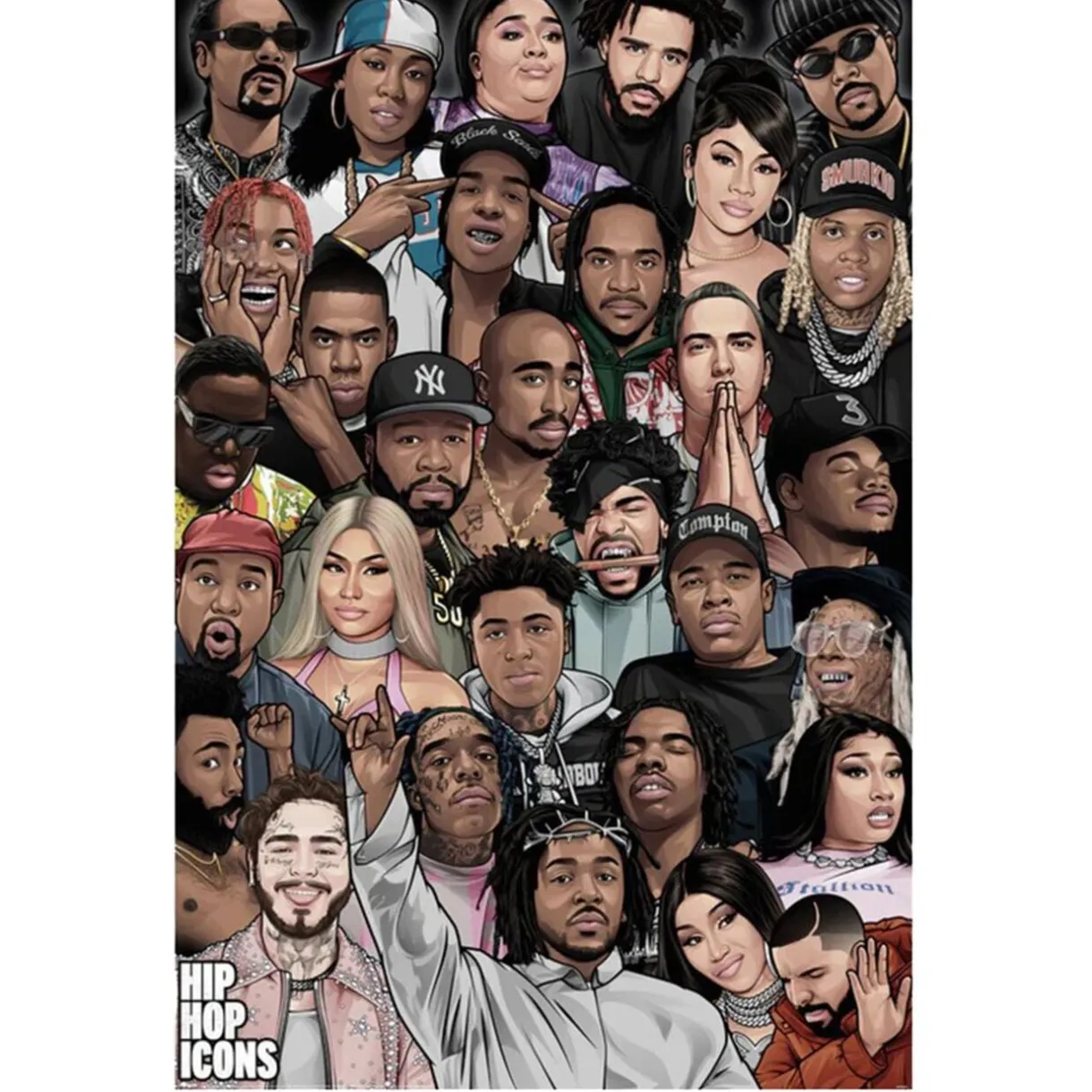 Poster icônes du Hip Hop 91,5x61cm < Gifi Sale