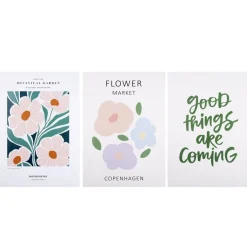 Poster papier x3 thème floral 30x40cm (3 modèles)