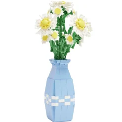 Pot avec fleurs en bloc de construction - 3 modèles