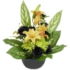 Pot composition fleur artificielle L40x35xH50cm vert < Gifi Best