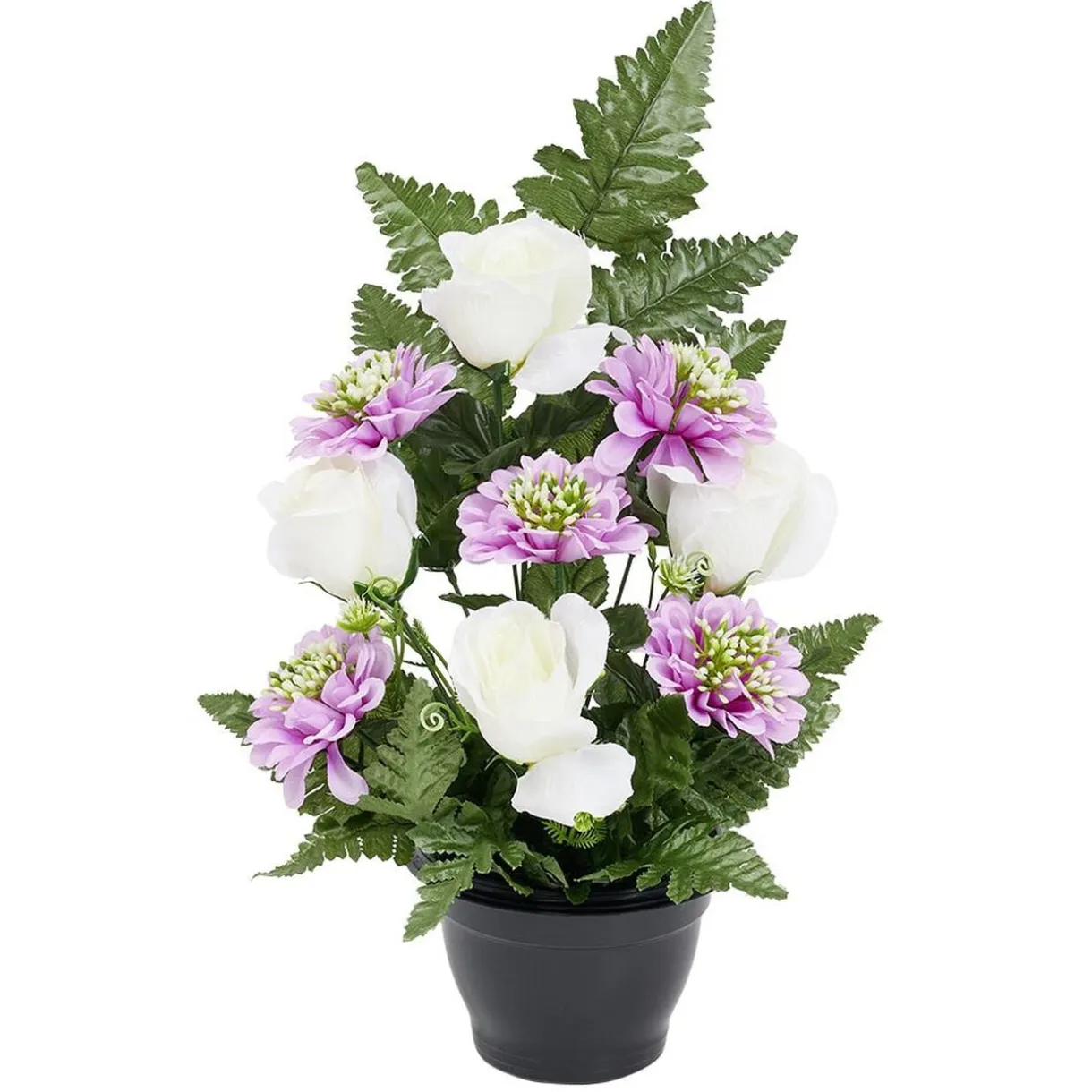 Pot composition fleur artificielle violet et blanc < Gifi New