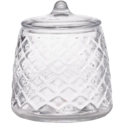 Pot à coton verre transparent Ø10xH12cm