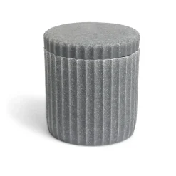 Pot à coton Ø9x10cm plastique effet ciment gris