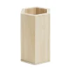 Pot à crayon en bois hexagonal à personnaliser Ø7,5x10cm < Gifi New