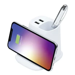 Pot à crayons avec chargeur sans fil et 2 ports USB < Gifi Best