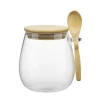 Pot de conservation hermétique rond 1L en verre avec couvercle et cuillère en bambou < Gifi Outlet