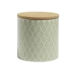 Pot de conservation 550ml grès motifs arrondis couvercle bambou Ø10xH10cm < Gifi New