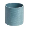 Pot de fleur bleu océan motif nid d'abeille 1,29 L Ø13,5x12,3 cm - Capri