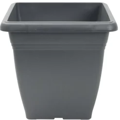 Pot de fleur carré 17L plastique gris anthracite 32x32xH30cm