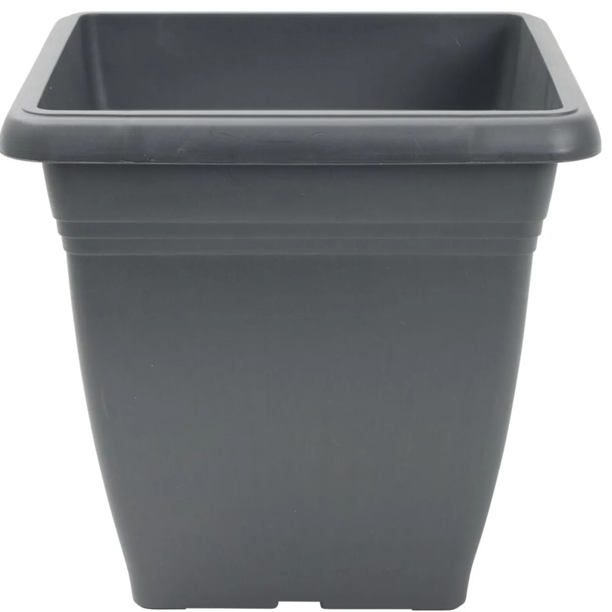 Pot de fleur carré 17L plastique gris anthracite 32x32xH30cm