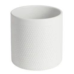 Pot de fleur gris clair motif nid d'abeille 3,85L Ø19xH17,5 cm - Capri