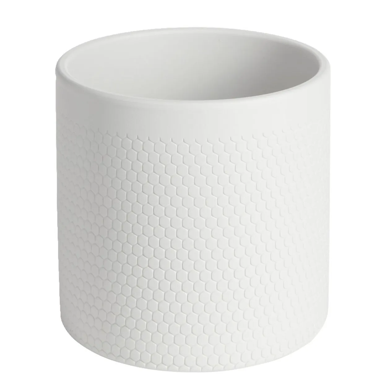 Pot de fleur gris clair motif nid d'abeille 3,85L Ø19xH17,5 cm - Capri