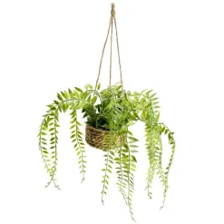 Pot de plante verte artificielle tombante Ø9xH30cm (3 modèles)