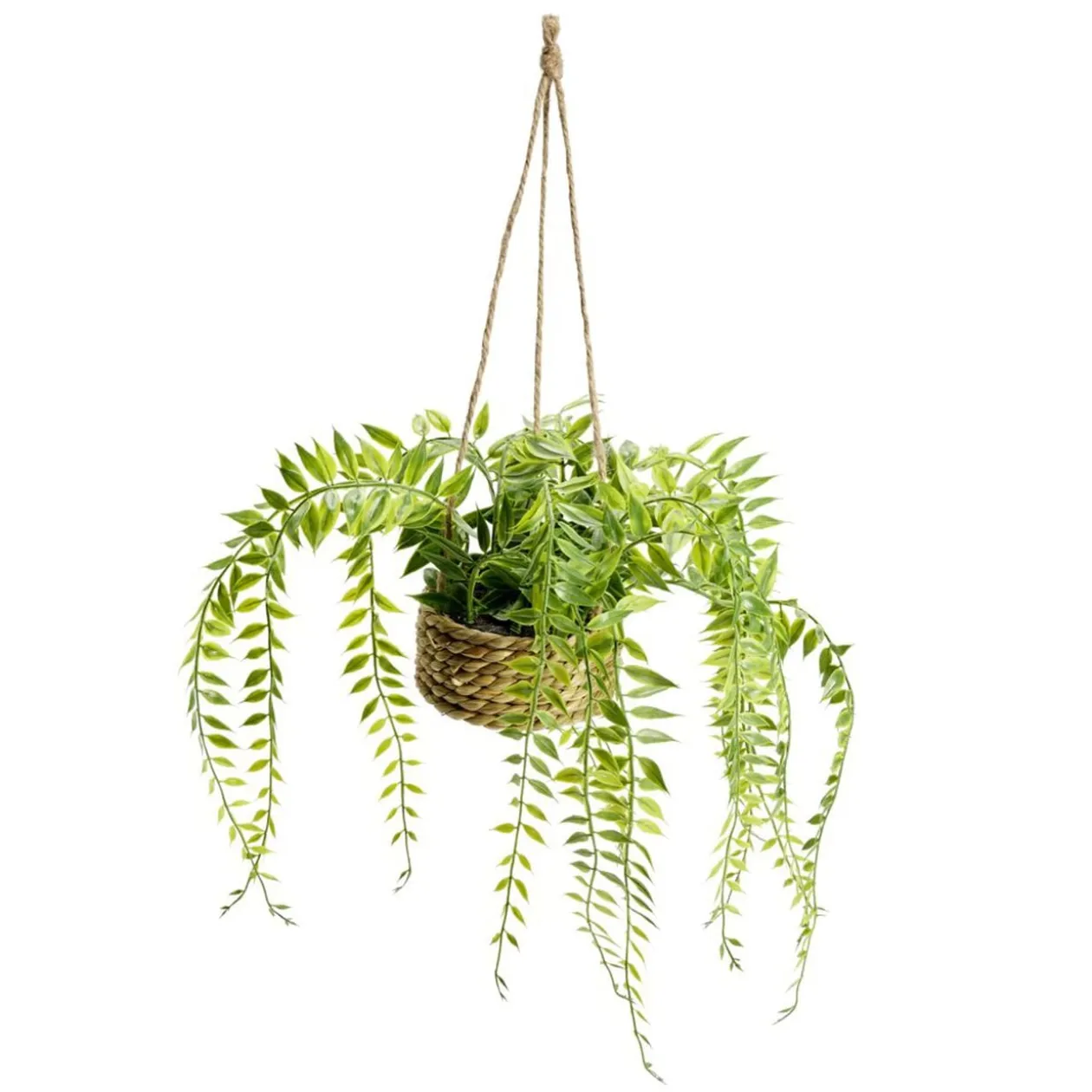 Pot de plante verte artificielle tombante Ø9xH30cm (3 modèles)