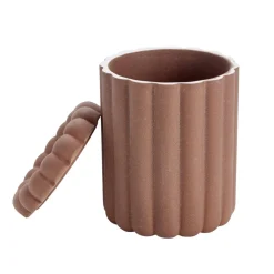 Pot de rangement en céramique forme cannelé Ø11xH18cm (2 modèles)