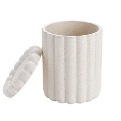 Pot de rangement en céramique forme cannelé Ø11xH18cm (2 modèles)