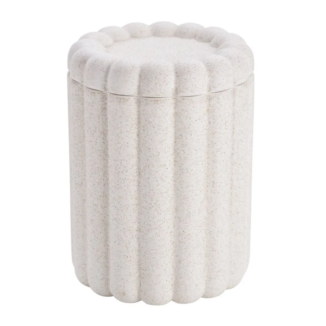 Pot de rangement en céramique forme cannelé Ø11xH18cm (2 modèles)