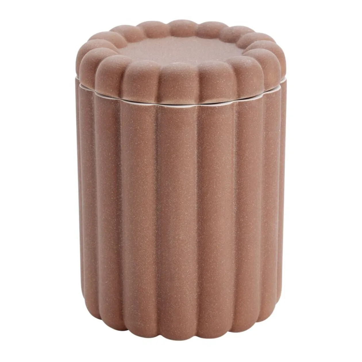Pot de rangement en céramique forme cannelé Ø11xH18cm (2 modèles)