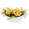 Pot design bateau rose artificielle jaune < Gifi Discount