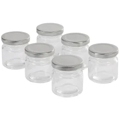 Pot à dragées en verre avec bouchon métal x6
