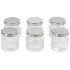 Pot à dragées en verre avec bouchon métal x6