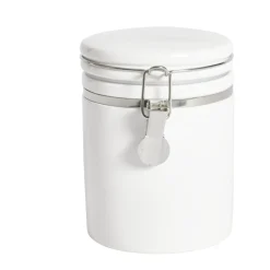 Pot en céramique blanc avec clip en métal Ø10xH13cm