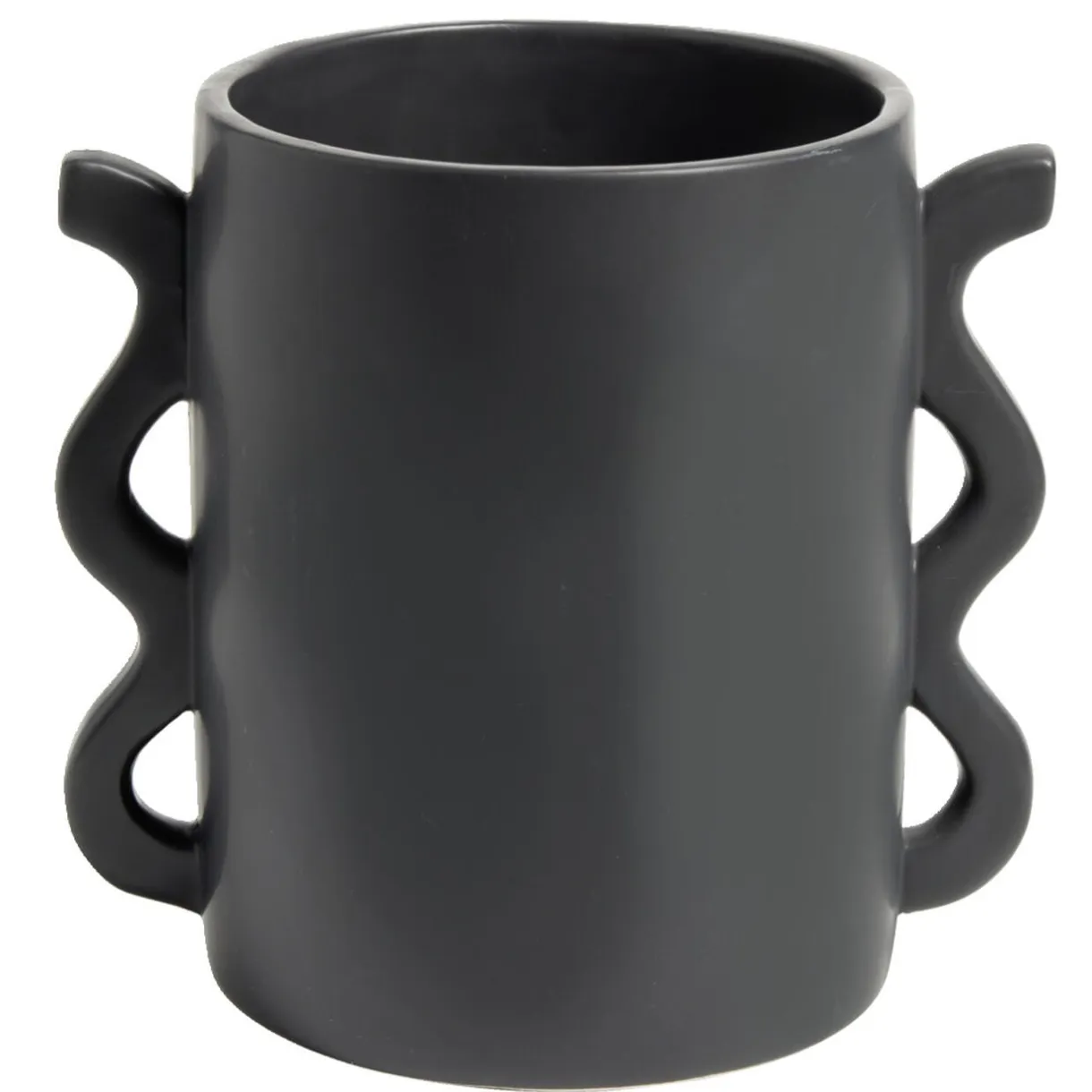 Pot en céramique noir avec multi anses 11x13xH8cm < Gifi New