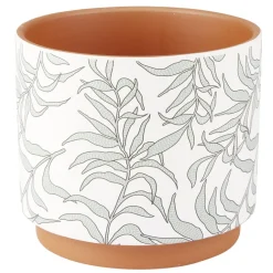 Pot en terre cuite imprimée Ø14xH12cm (4 modèles)