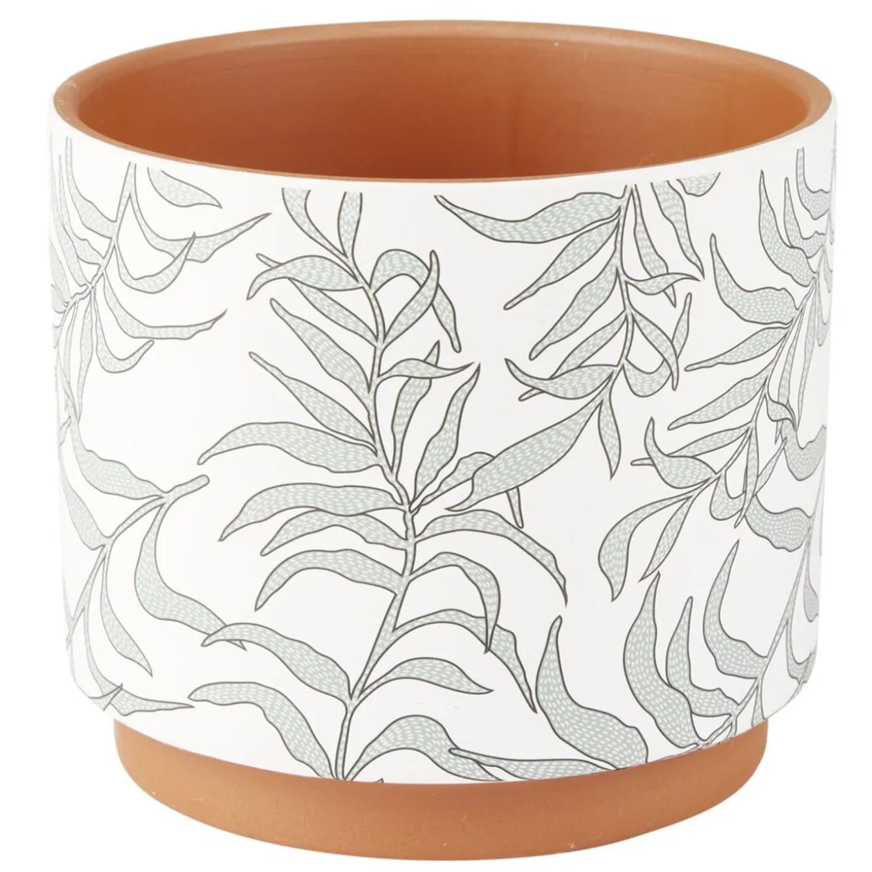 Pot en terre cuite imprimée Ø14xH12cm (4 modèles)
