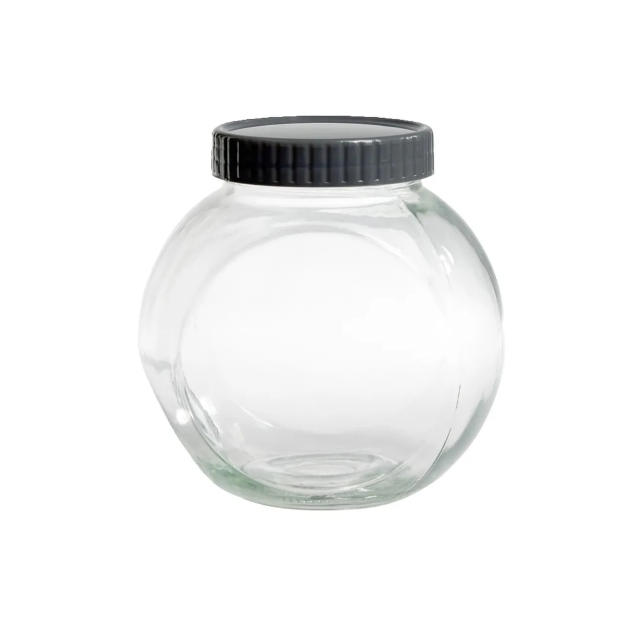 Pot en verre transparent avec couvercle plastique - 16x11,5xH.16cm