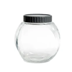 Pot en verre transparent avec couvercle plastique - 17,5x12,5xH.17cm