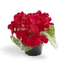 Pot fleur artificielle hortensia rouge 3 tiges H20cm