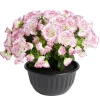 Pot fleur artificielle oeillet rose et blanc 14 tiges Ø30xH23cm