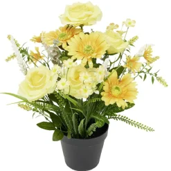 Pot marguerite et bruyère artificiel Ø25xH42cm