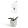 Pot orchidée artificielle blanche H31cm