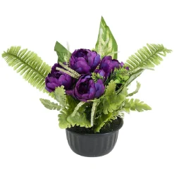 Pot pivoine artificiel H50cm violet