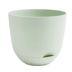 Pot rond avec réserve d'eau plastique vert Ø20xH17,7cm